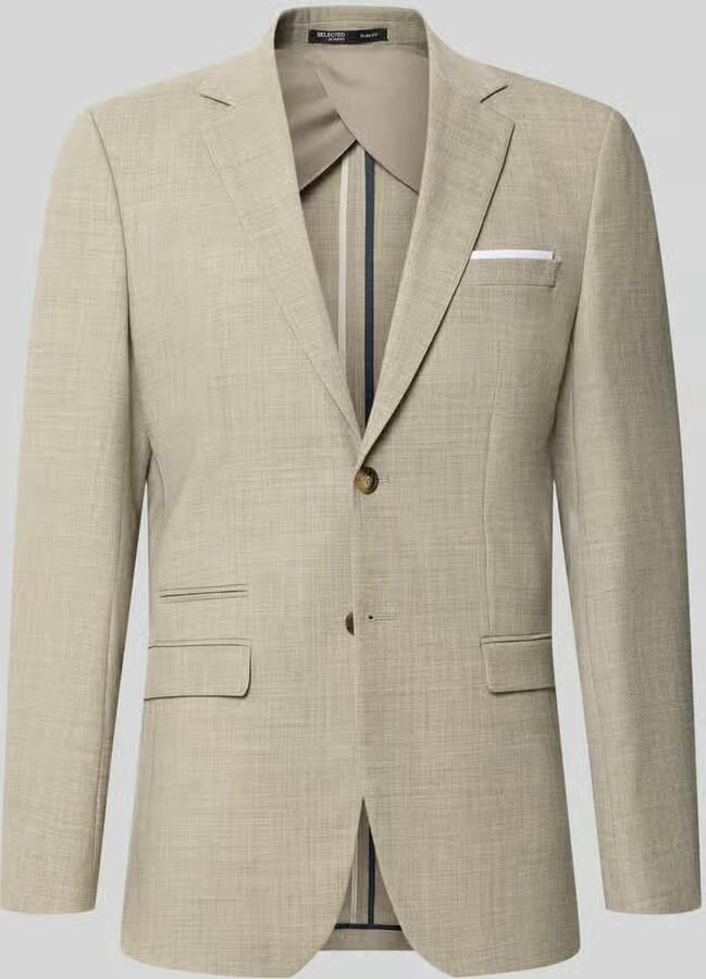 Selected Homme Slim fit 2-knoops colbert met klepzakken model 'OASIS' - Foto 8