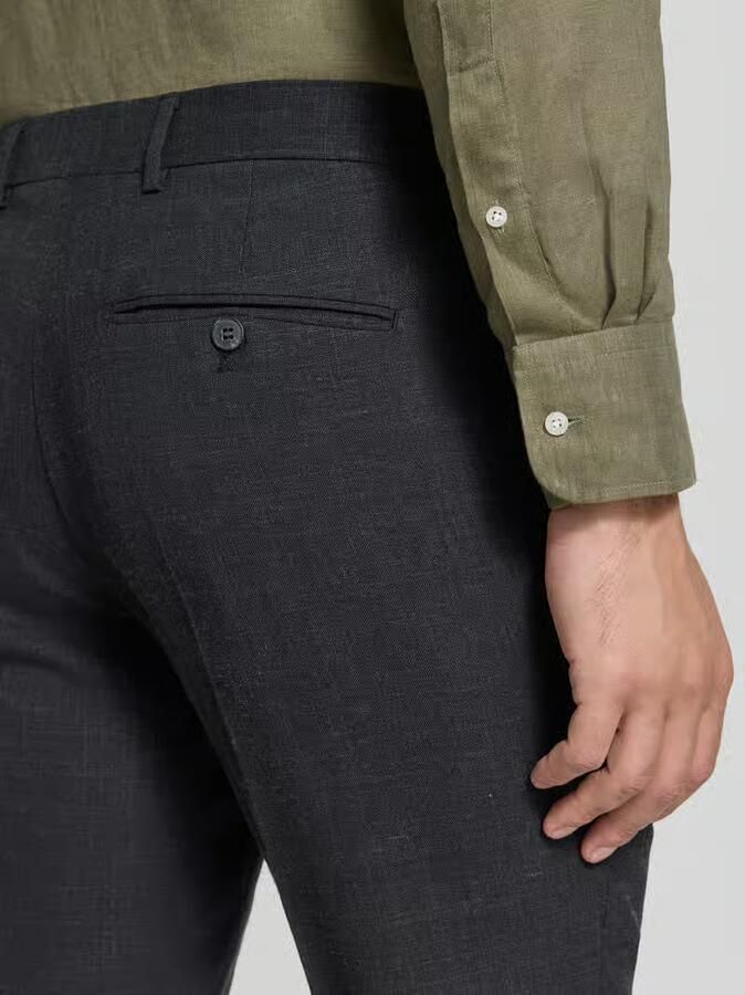 Selected Homme slim fit pantalon met mix van wol en linnen model 'OASIS' - Foto 2