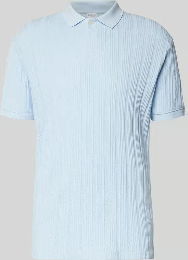 Selected Homme Slim fit poloshirt met structuurmotief model 'JADEN'