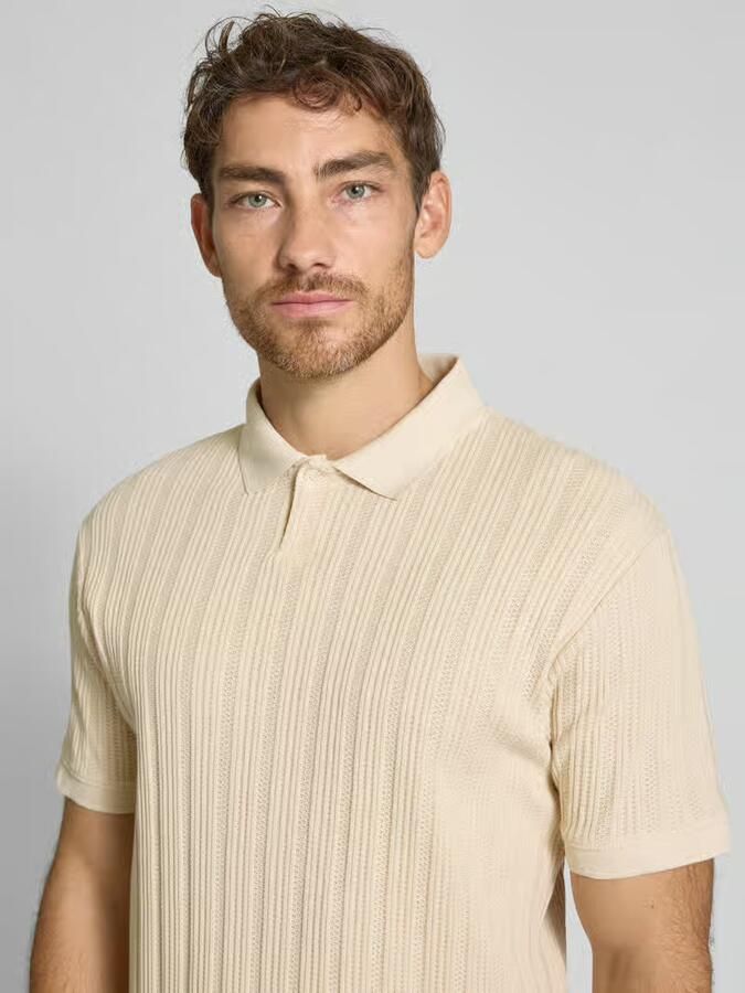 Selected Homme Slim fit poloshirt met structuurmotief model 'JADEN' - Foto 2