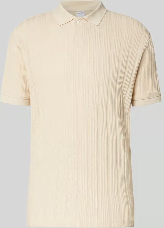 Selected Homme Slim fit poloshirt met structuurmotief model 'JADEN'