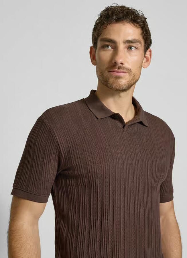 Selected Homme Slim fit poloshirt met structuurmotief model 'JADEN'