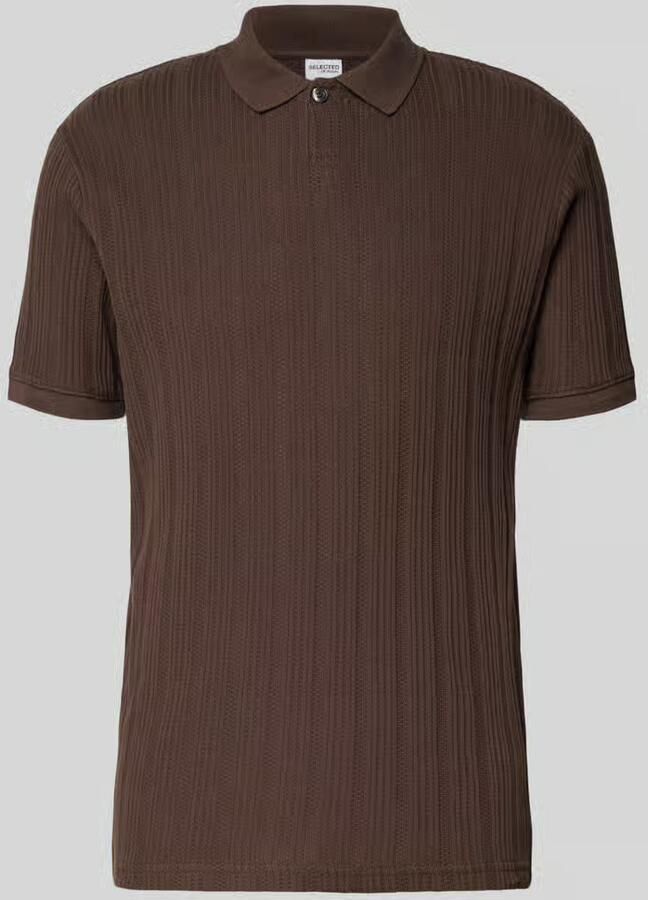 Selected Homme Slim fit poloshirt met structuurmotief model 'JADEN'