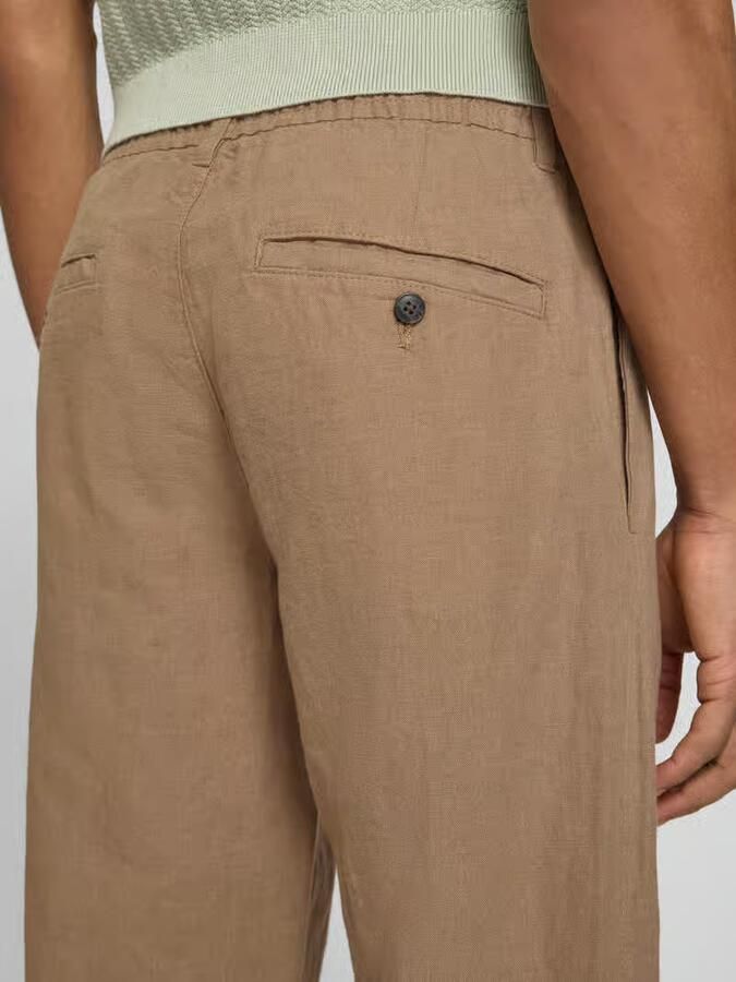 Selected Homme Straight leg linnenbroek met tunnelkoord model 'LEROY'