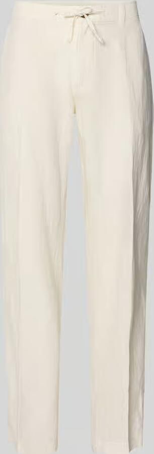 Selected Homme Straight leg linnenbroek met tunnelkoord model 'LEROY' - Foto 2