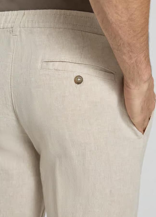 Selected Homme Straight leg linnenbroek met tunnelkoord model 'LEROY'