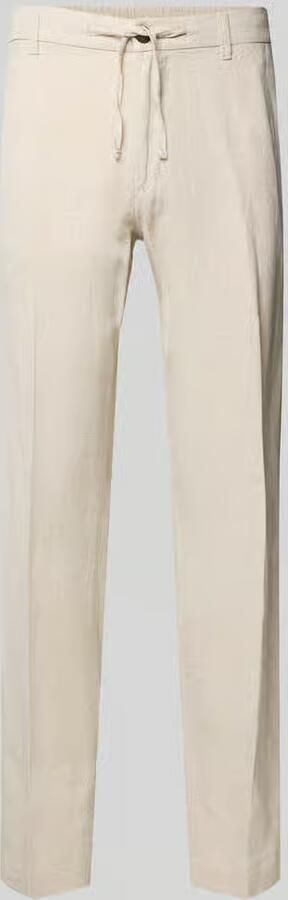 Selected Homme Straight leg linnenbroek met tunnelkoord model 'LEROY' - Foto 2
