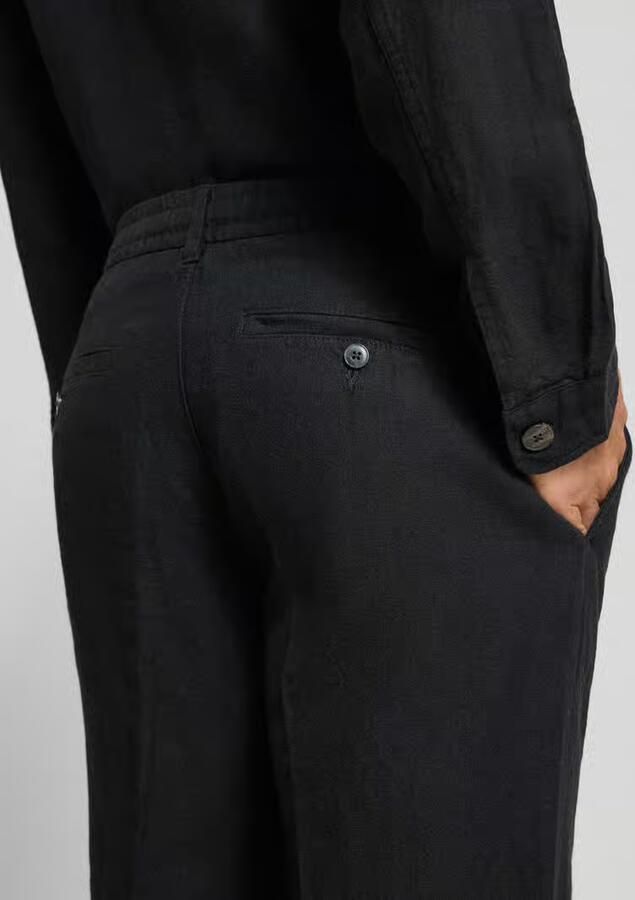 Selected Homme Straight leg linnenbroek met tunnelkoord model 'LEROY'