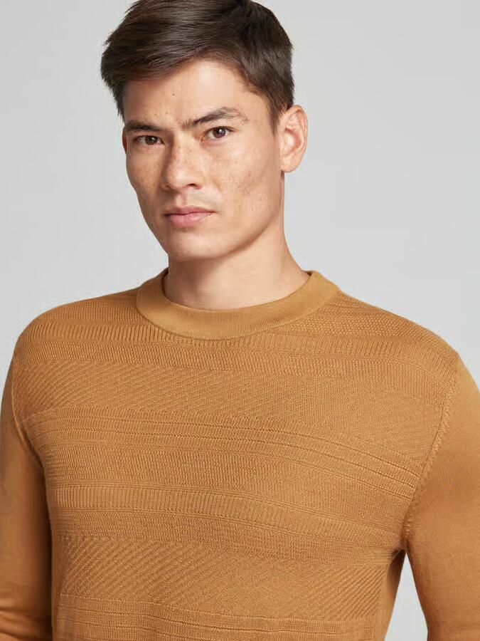 Selected Homme Wollen pullover met structuurmotief model 'TRAY'