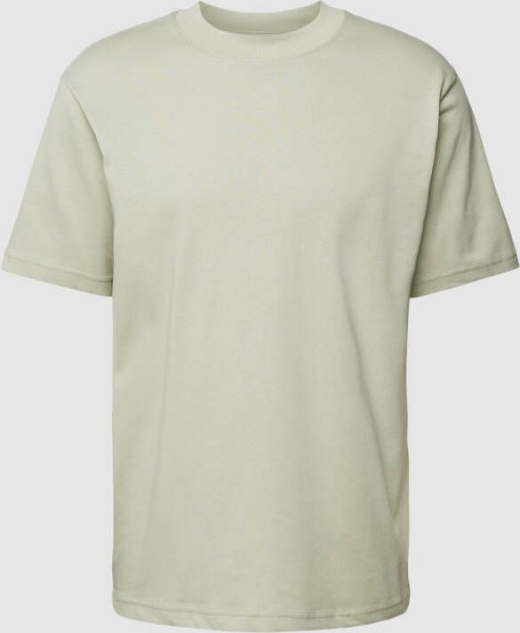 Selected Homme T-shirt met geribde ronde hals