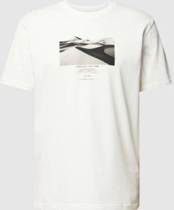 Selected Homme T-shirt met label- en motiefprint