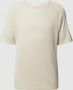 SELECTED HOMME gebreid regular fit T-shirt SLHDANIEL met linnen oatmeal - Thumbnail 2
