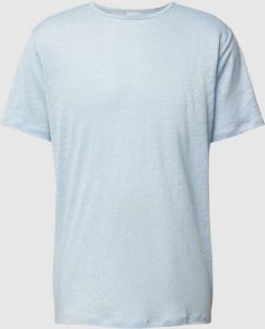Selected Homme T-shirt van linnen met ronde hals
