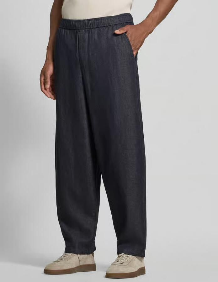 Selected barrel fit broek van mix van katoen en linnen model 'BARREL HARVEY' - Foto 2