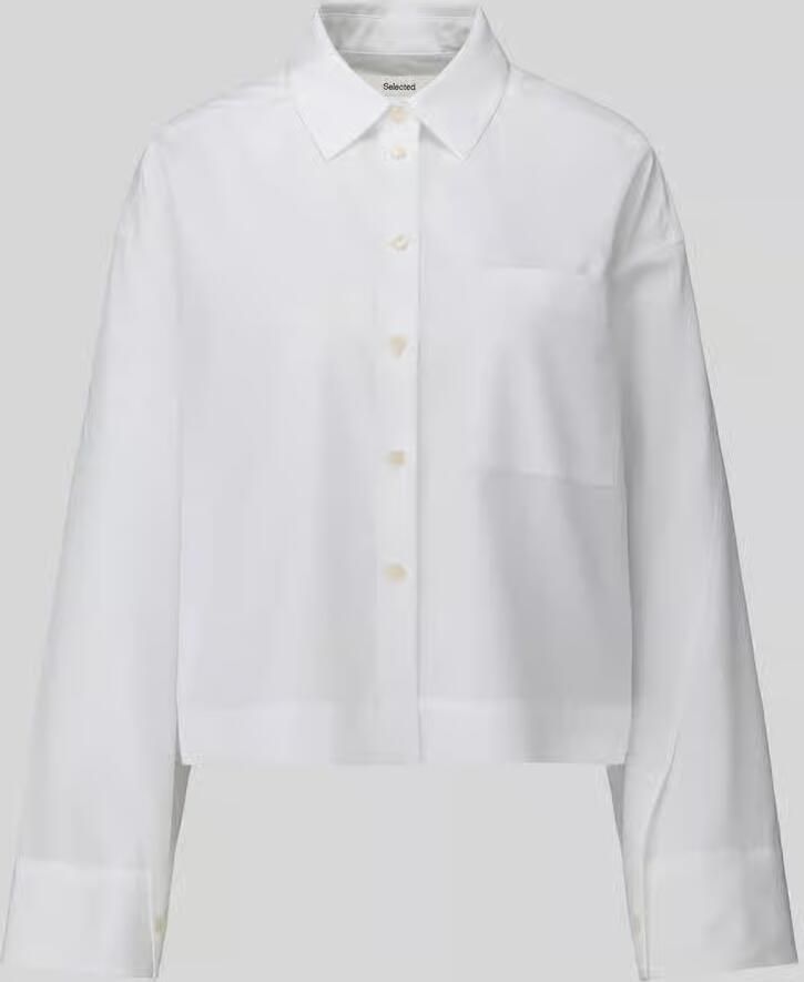 Selected boxy fit blouse met lange mouwen van puur katoen model 'DANNIE'