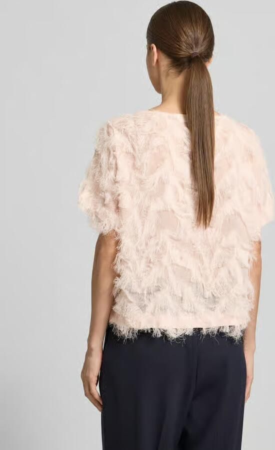 Selected boxy fit blouseshirt met franjes-design model 'MYLINE'