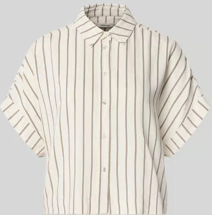 Selected boxy fit linnen blouse met all-over motief model 'VIVA' - Foto 2
