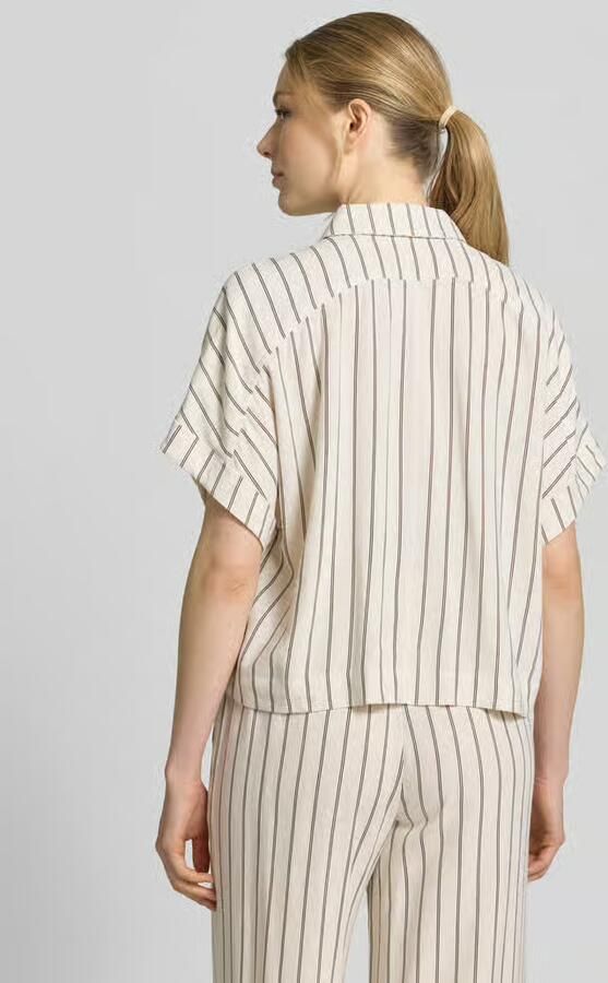 Selected boxy fit linnen blouse met all-over motief model 'VIVA' - Foto 3