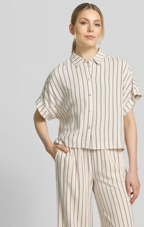 Selected boxy fit linnen blouse met all-over motief model 'VIVA' - Foto 2