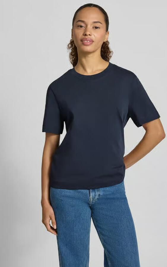 Selected boxy fit T-shirt van katoen- en viscosemix model 'ESSENTIAL' - Foto 7
