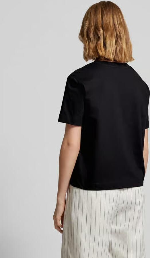 Selected boxy fit T-shirt van katoen- en viscosemix model 'ESSENTIAL'