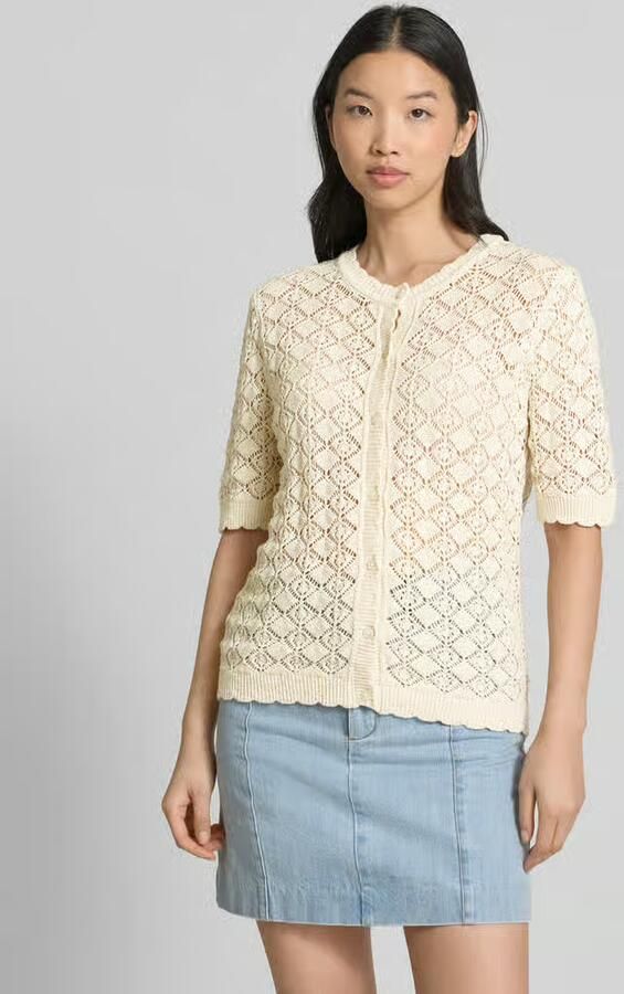 Selected regular fit gebreid jack van puur katoen model 'SOFIA' - Foto 4