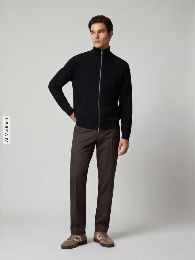 Selected Homme Relaxed fit gebreid jack van viscosemix model 'TELLER' - Foto 3