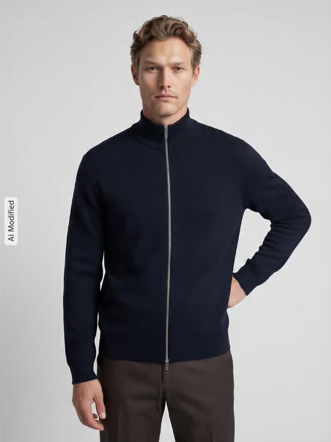 Selected Homme Relaxed fit gebreid jack van viscosemix model 'TELLER' - Foto 3