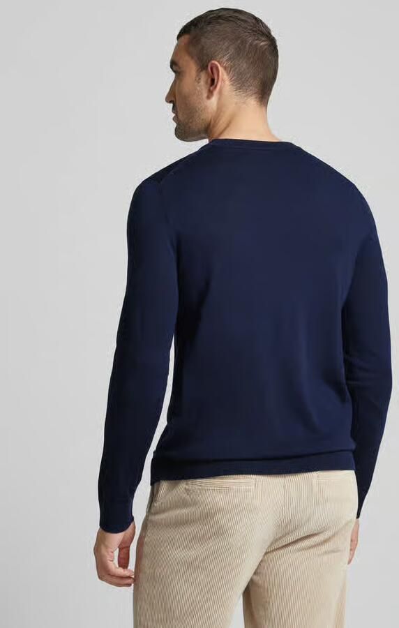 Selected Homme Gebreide pullover van merinowol met ribboorden model 'TRAY'