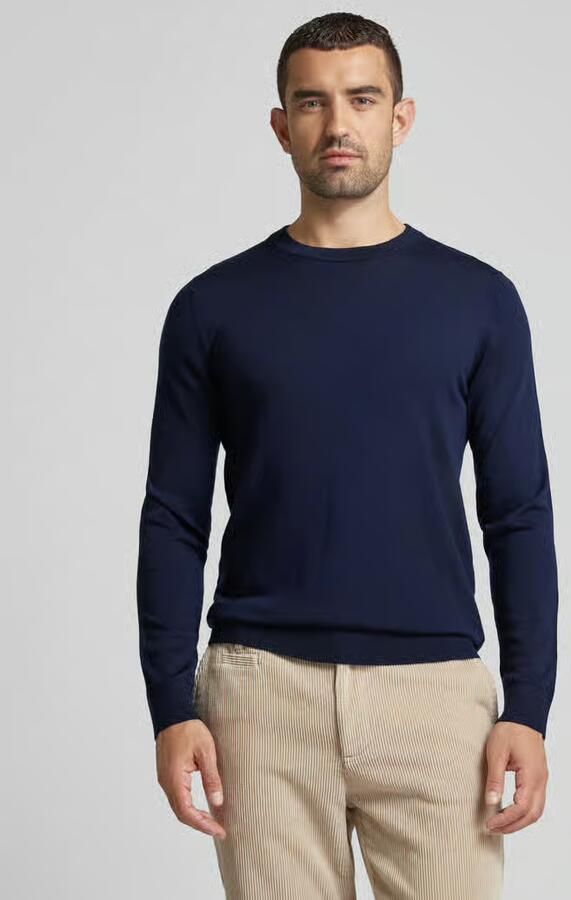 Selected Homme Gebreide pullover van merinowol met ribboorden model 'TRAY' - Foto 2