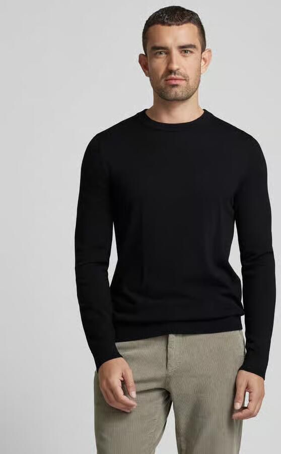 Selected Homme Gebreide pullover van merinowol met ribboorden model 'TRAY' - Foto 2
