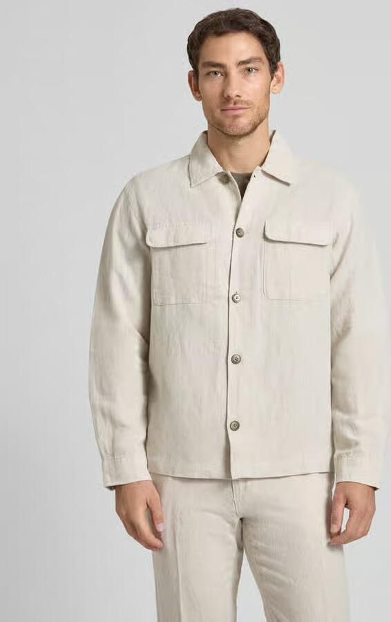 Selected Homme Regular fit linnen overhemdjack met kentkraag model 'LEROY SUN' - Foto 10