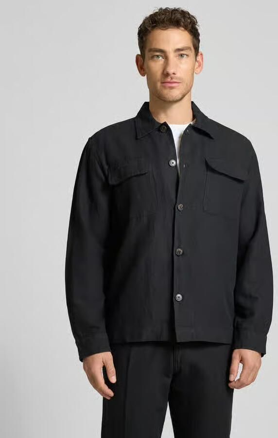 Selected Homme Hemdjack met relaxed fit van mix van katoen en linnen model 'LEROY' - Foto 4