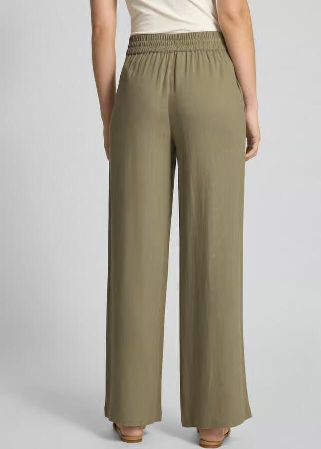 Selected Femme High waist broek van een mix van viscose en linnen model 'VIVA-GULIA' - Foto 3