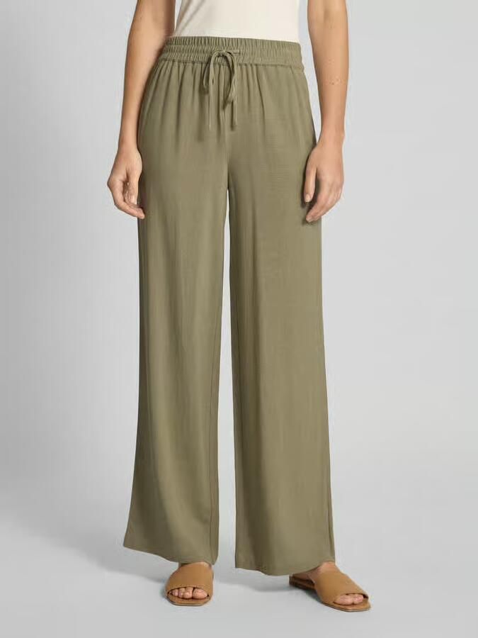 Selected Femme High waist broek van een mix van viscose en linnen model 'VIVA-GULIA' - Foto 4