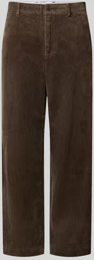 Selected High waist corduroy broek met bandplooi model 'Luke'