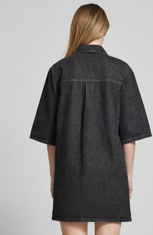 Selected Femme Knielange jeansjurk met paspelzakken op de borst model 'HARPER'