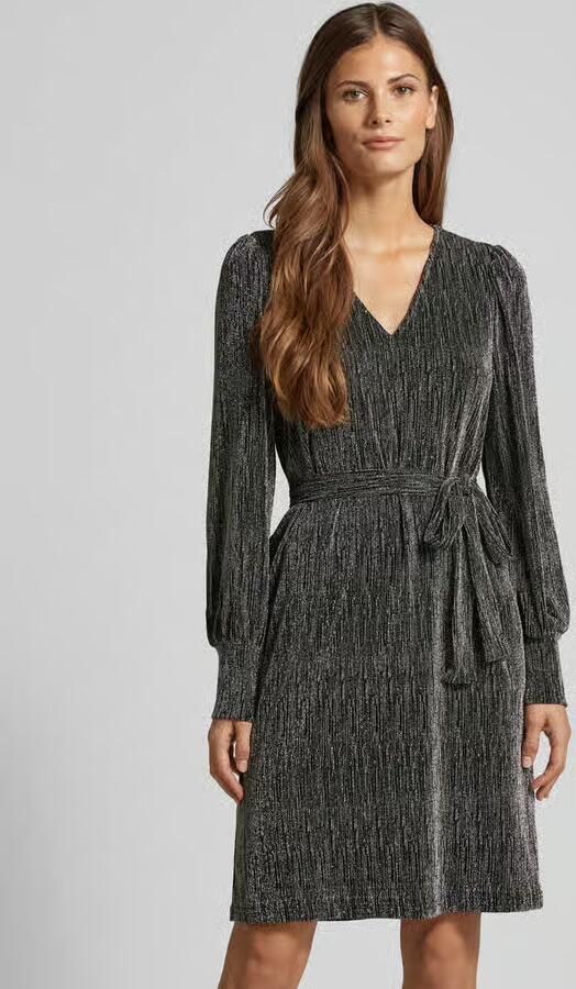 Selected Femme Knielange jurk met V-hals model 'ANITA AGNETHE' - Foto 3