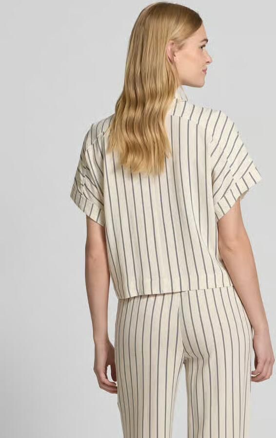 Selected Femme Korte blouse van een mix van viscose en linnen model 'VIVA'