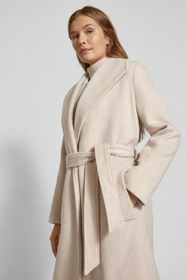 Selected Femme Lange jas met strikceintuur model 'ROSA'