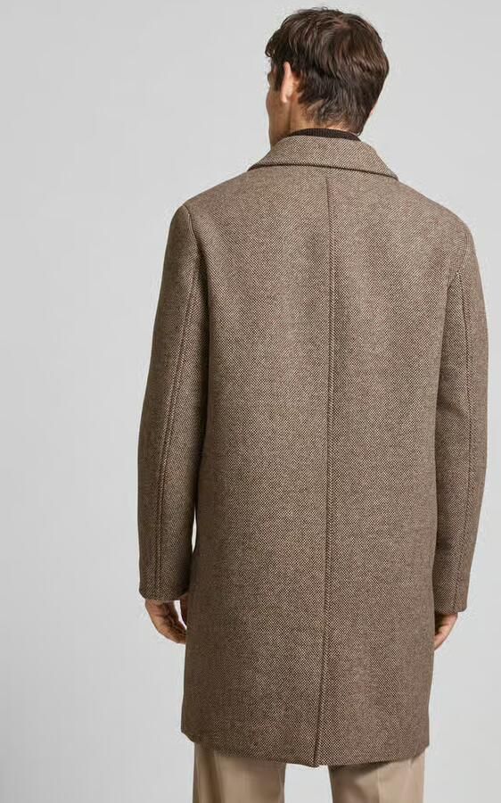 Selected Homme Lange wollen jas met platte kraag model 'ARCHIVE' - Foto 5