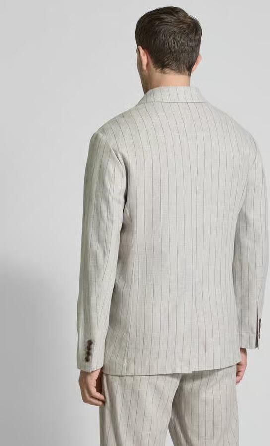 Selected Homme Linnen colbert met paspelzak op de borst