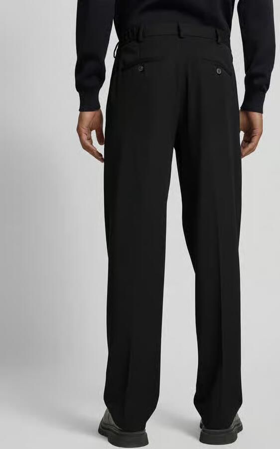Selected Loose fit bandplooibroek met riemlussen model 'FINN'