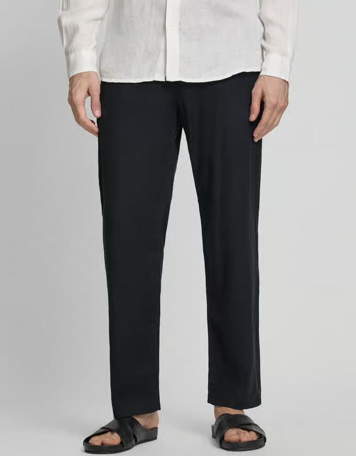 Selected Homme loose fit broek van mix van katoen en linnen model 'BRODY' - Foto 3