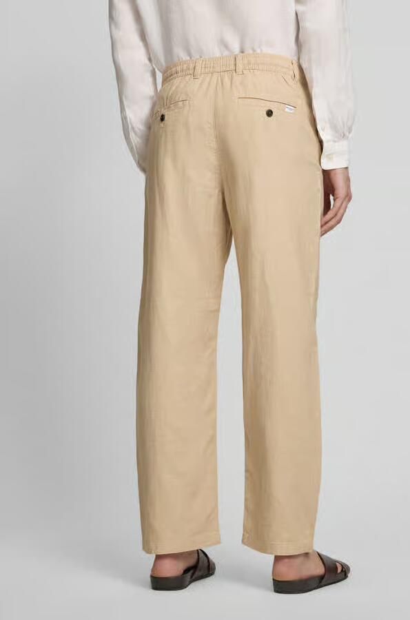 Selected Homme loose fit broek van mix van katoen en linnen model 'BRODY'