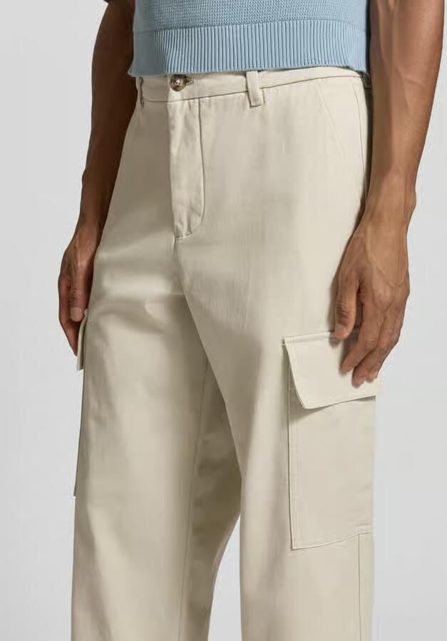 Selected Loose fit cargobroek van mix van biologisch katoen Model '220-LOOSE MILES COMFORT'
