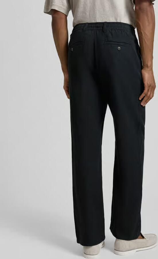 Selected Homme loose fit broek van mix van katoen en linnen model 'BRODY' - Foto 5