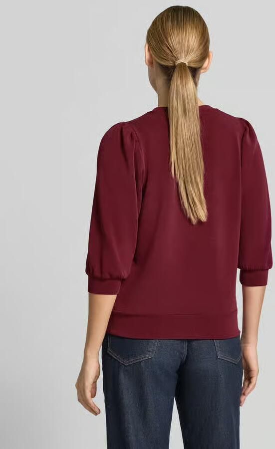 Selected Women oversized sweater met plooien donkerrood - Foto 8