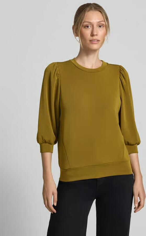 Selected Women oversized sweater met plooien groen - Foto 5