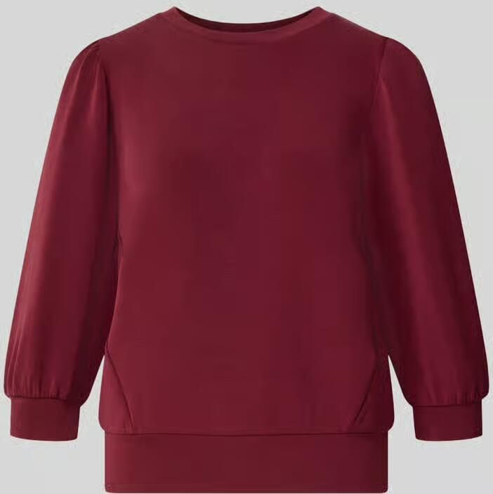 Selected Women oversized sweater met plooien donkerrood - Foto 10